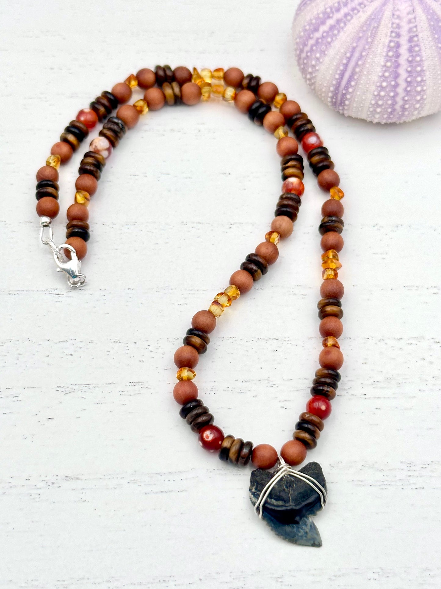 Gemstone Collection Tiger Shark Tooth Necklace