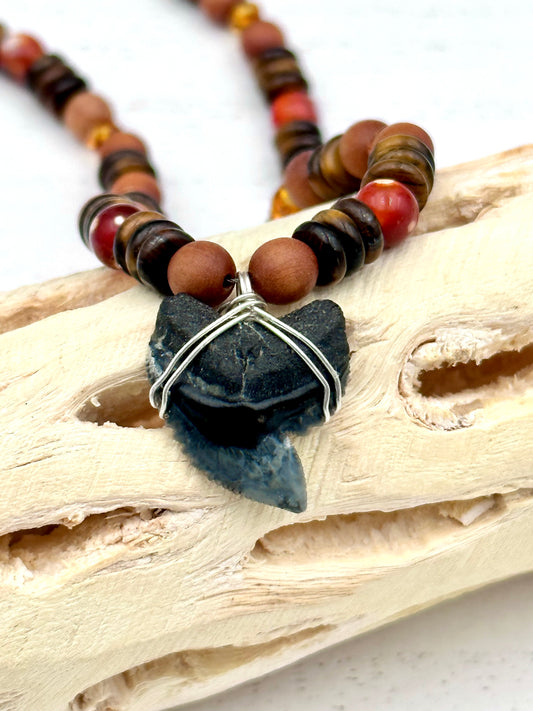 Gemstone Collection Tiger Shark Tooth Necklace