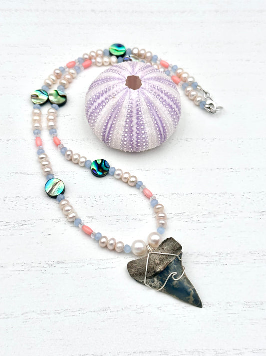 Gemstone Collection Mako Shark Tooth Necklace